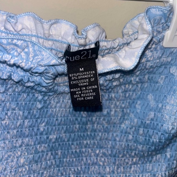 🩵Blue Ribbed Tube Top Rue 21. - Picture 2 of 2